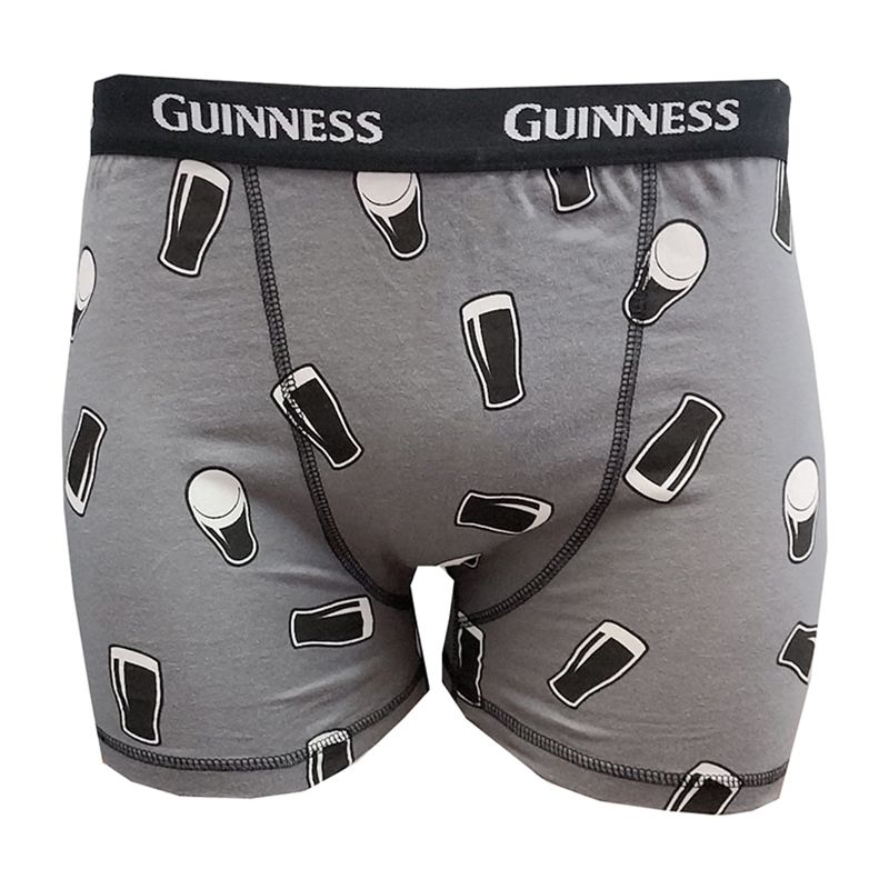 Black / Grey Guinness Boxer & Socks Set featuring pint prints from O'Neills