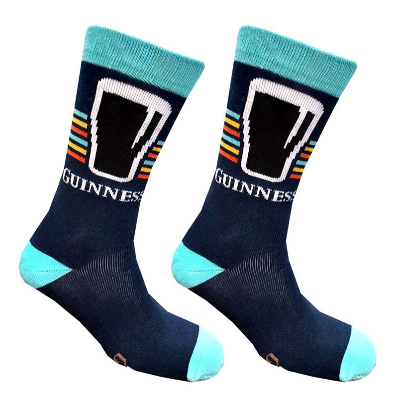 Turquoise / Navy Guinness Make Myine A Pint 2 Pack Socks from O'Neills.