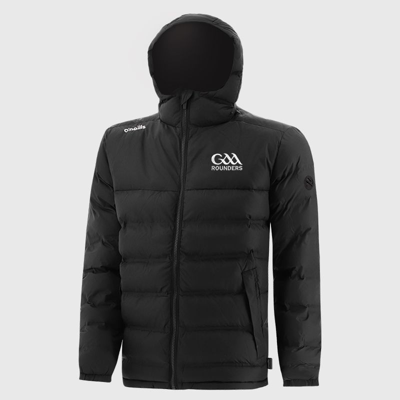 Black GAA Rounders Kids' Eclipse Hooded Padded Jacket by O'Neills