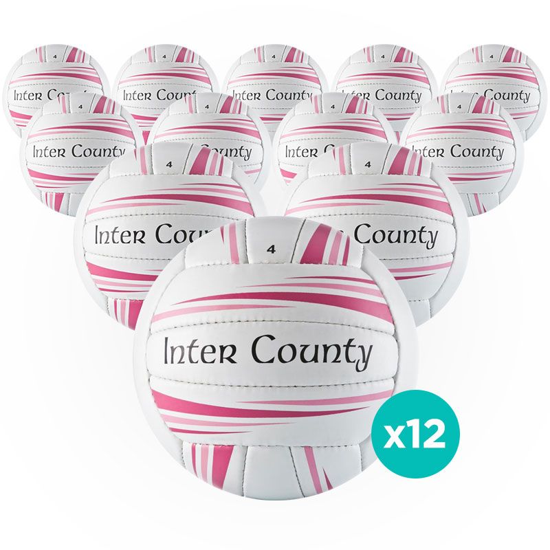 Inter County Football White/Pink 12 Pack