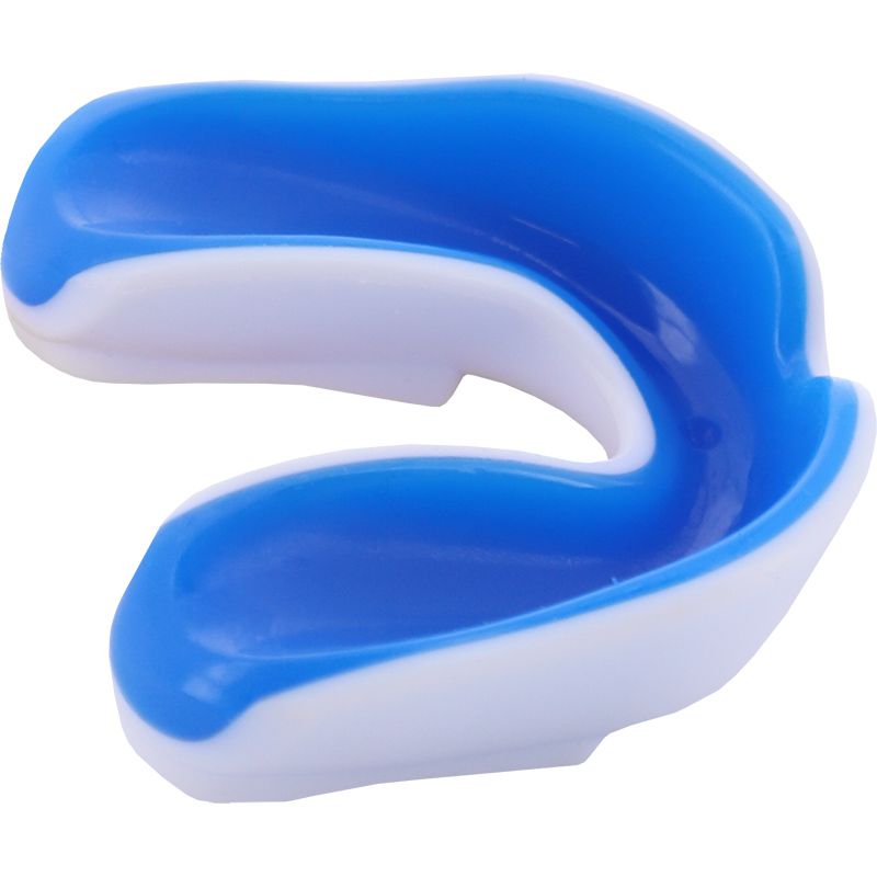 White and royal mouthguard with a gel coated interior from O'Neills
