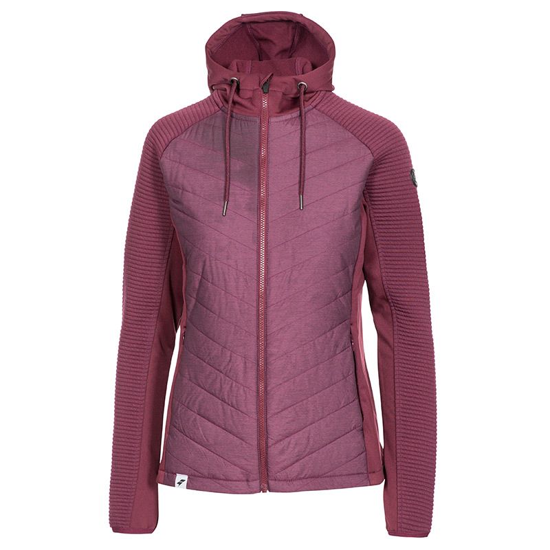 Trespass purple padded coat women's with hood and full zip from O'Neills.