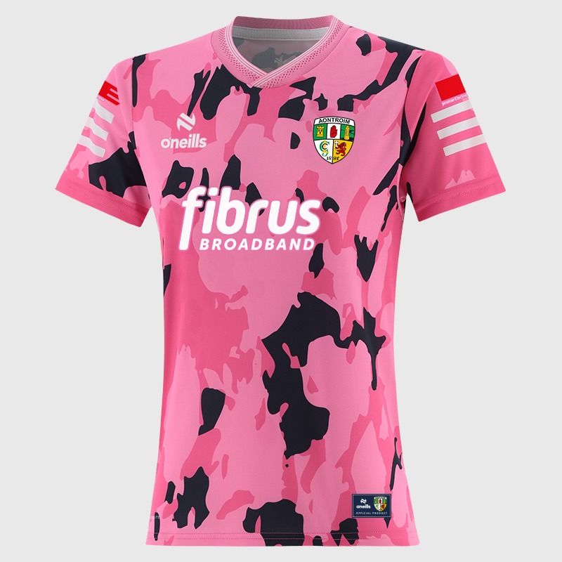 Pink Antrim GAA Short Sleeve Training Top 2026 from O’Neills