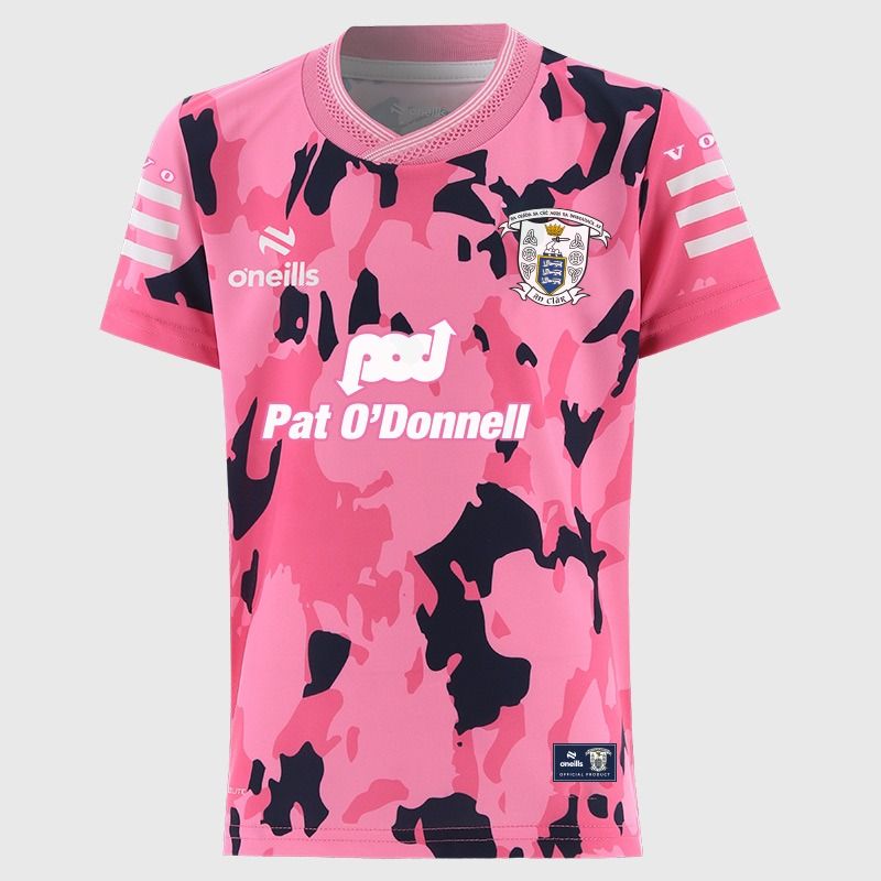 O’Neills Clare GAA Kids' Pink Training Top with Clare GAA crest