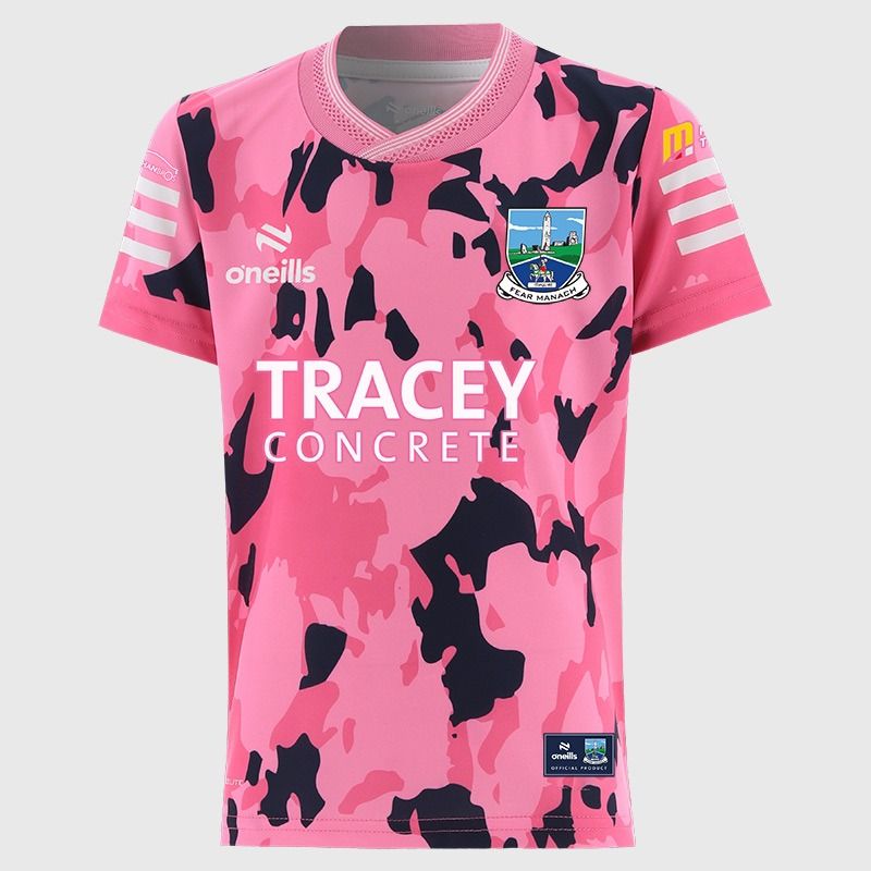 Pink Fermanagh GAA Kids' Short Sleeve Training Top 2026 from O’Neills.