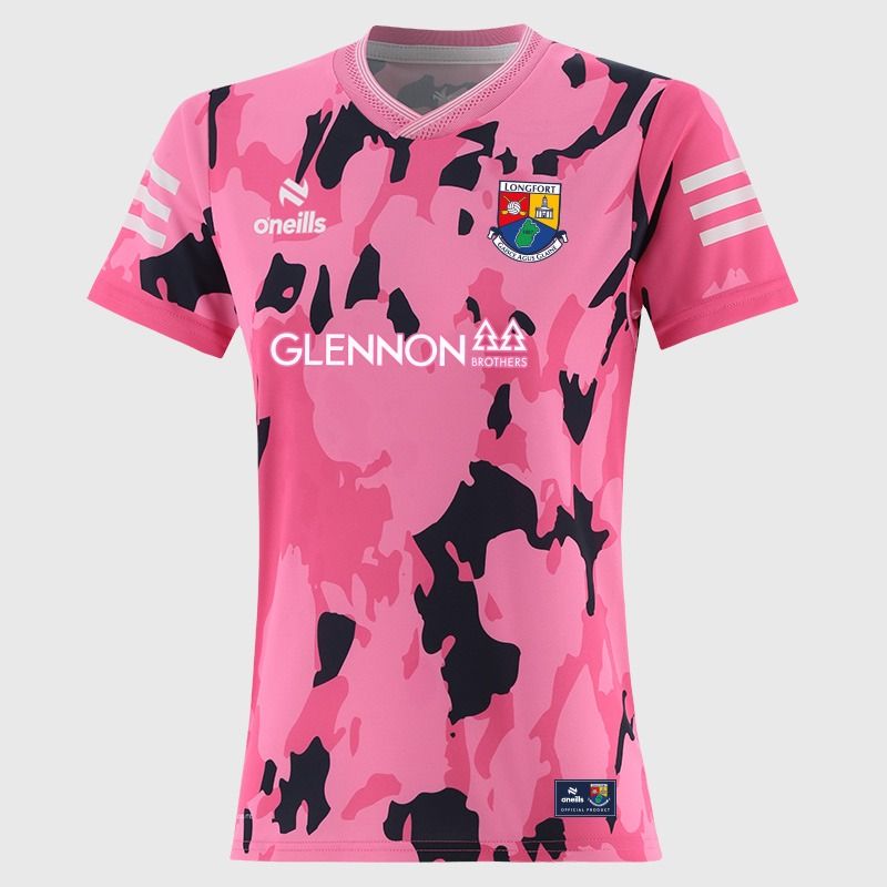 Pink Longford GAA Short Sleeve Training Top 2026 from O’Neills