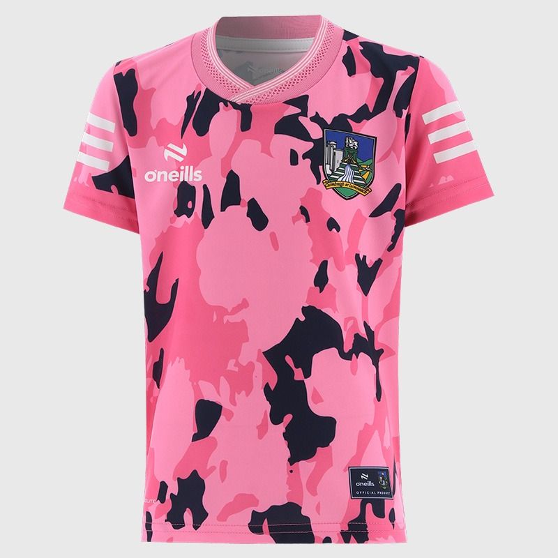 Pink Limerick GAA Kids' Short Sleeve Training Top 2026 from O’Neills.
