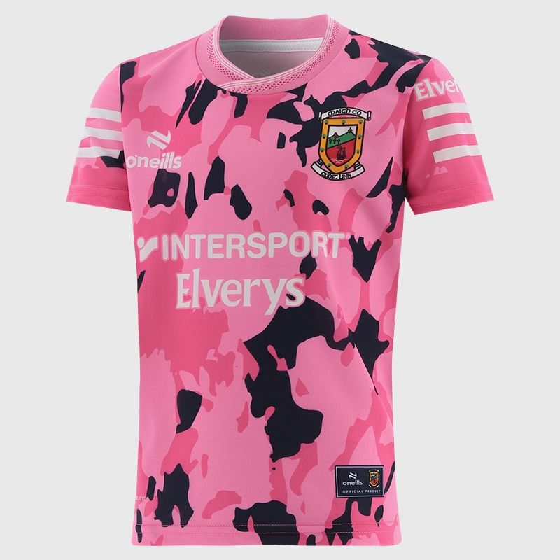 Pink Mayo GAA Kids' Short Sleeve Training Top 2026 from O’Neills.