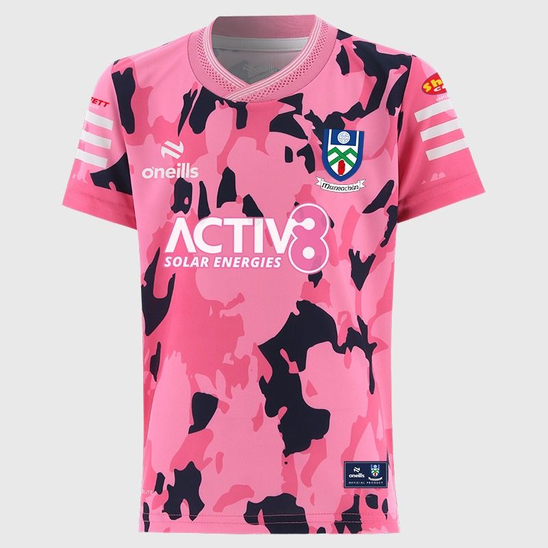 Pink Monaghan GAA Kids' Short Sleeve Training Top 2026 from O’Neills.
