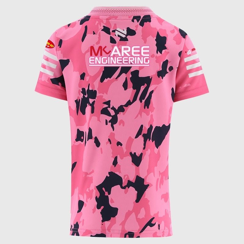 Pink Monaghan GAA Kids' Short Sleeve Training Top 2026 from O’Neills.