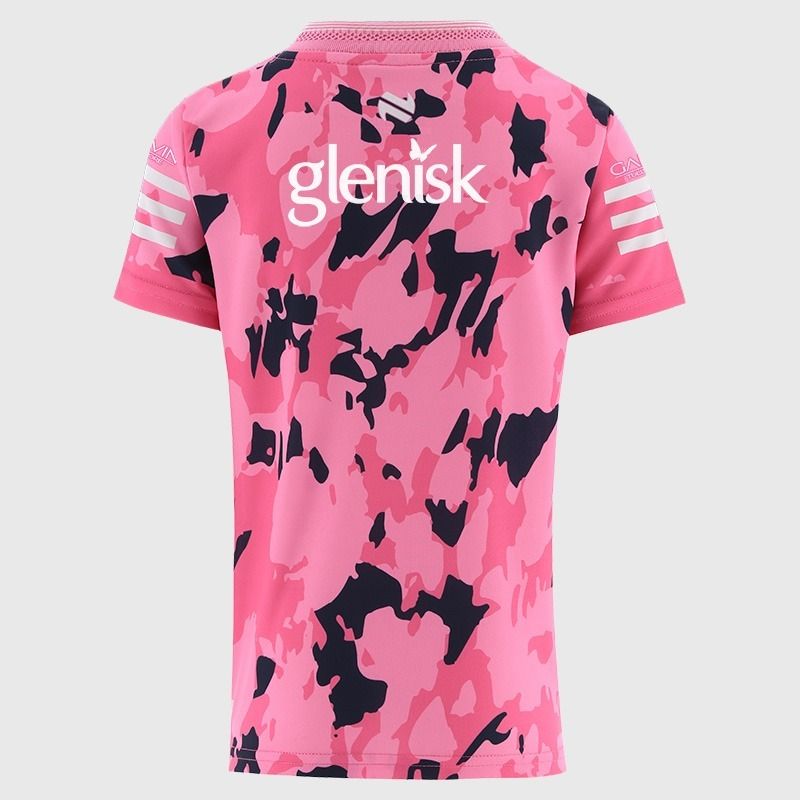 Pink Offaly GAA Kids' Short Sleeve Training Top 2026 from O’Neills.