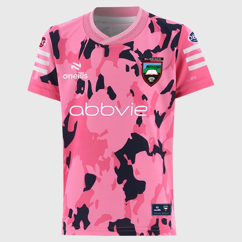 Pink Sligo GAA Kids' Short Sleeve Training Top 2026 from O’Neills.