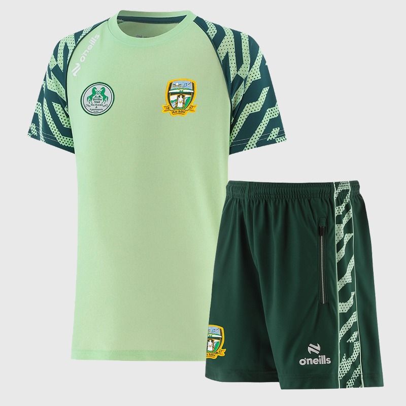 Bottle O’Neills Kids' Meath GAA Electro Two Piece Set including Short Sleeve T-Shirt and Shorts.