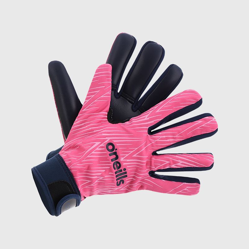 Pink Gravity GAA gloves with Velcro strap fastening by O’Neills.