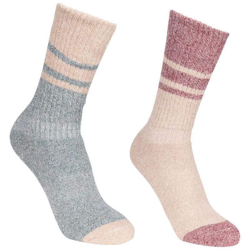 Green, beige and pink Trespass Hadley Anti Blister Walking Socks