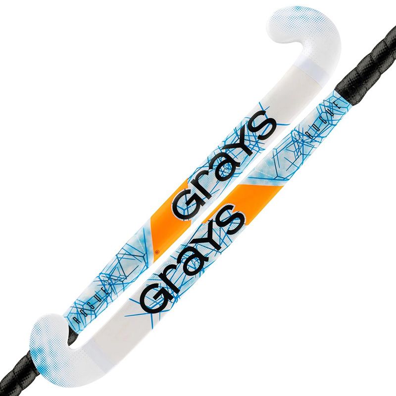 White and Blue Grays Rogue Junior Hockey Stick with Ultrabow Blade from O’Neills.