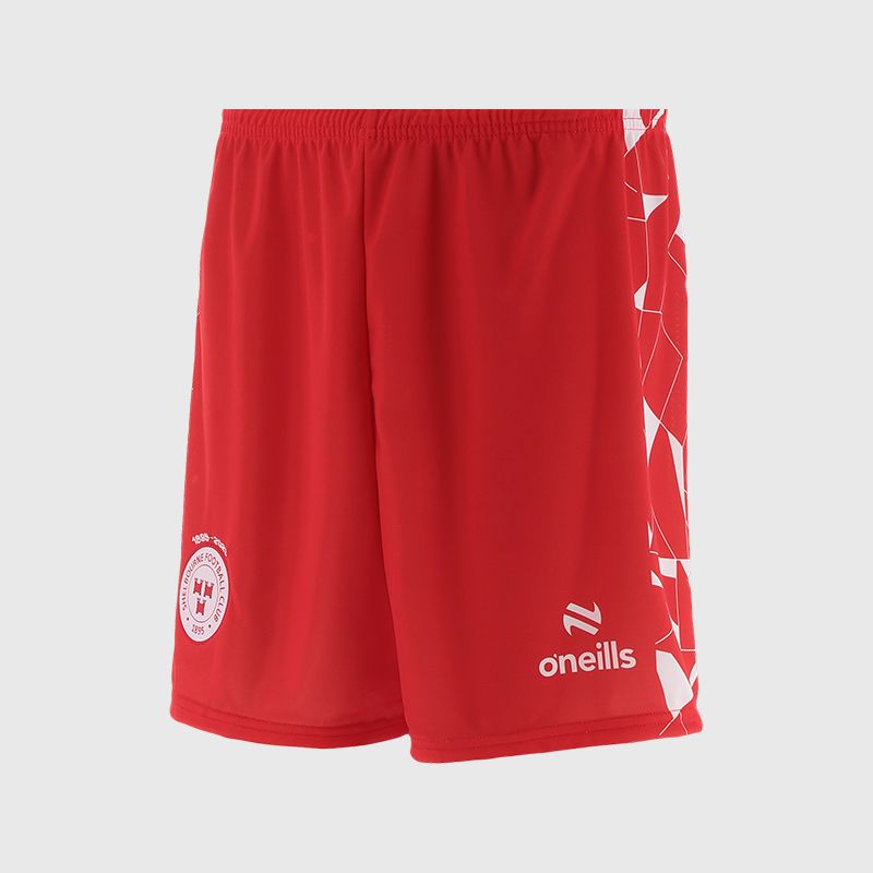Red / White O’Neills Shelbourne F.C. Men's Home Shorts.