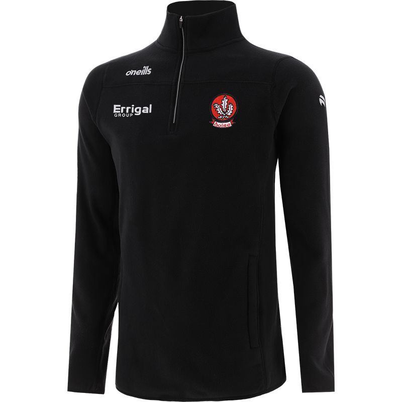 Black Men’s Derry GAA Harlow Micro Fleece Half Zip Top with two zip pockets and Derry GAA crest by O’Neills.