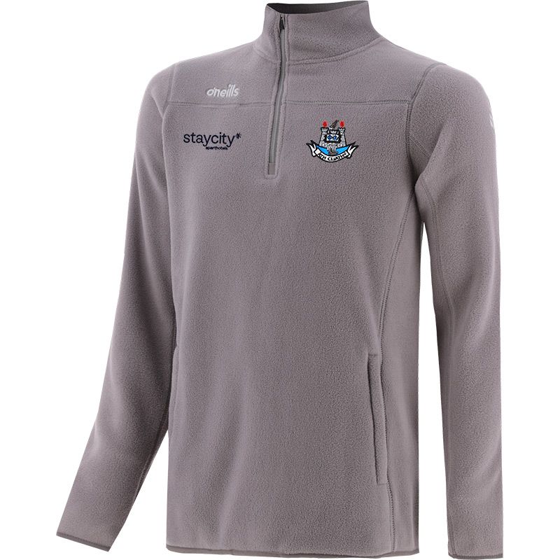 Silver Men’s Dublin GAA Harlow Micro Fleece Half Zip Top with two zip pockets and Dublin GAA crest by O’Neills.