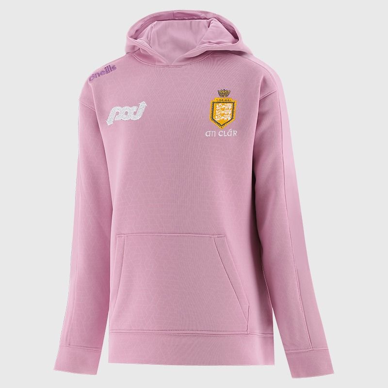 Clare GAA Kids' Hydra Tech Fleece Pullover Hoodie Pink from O’Neills