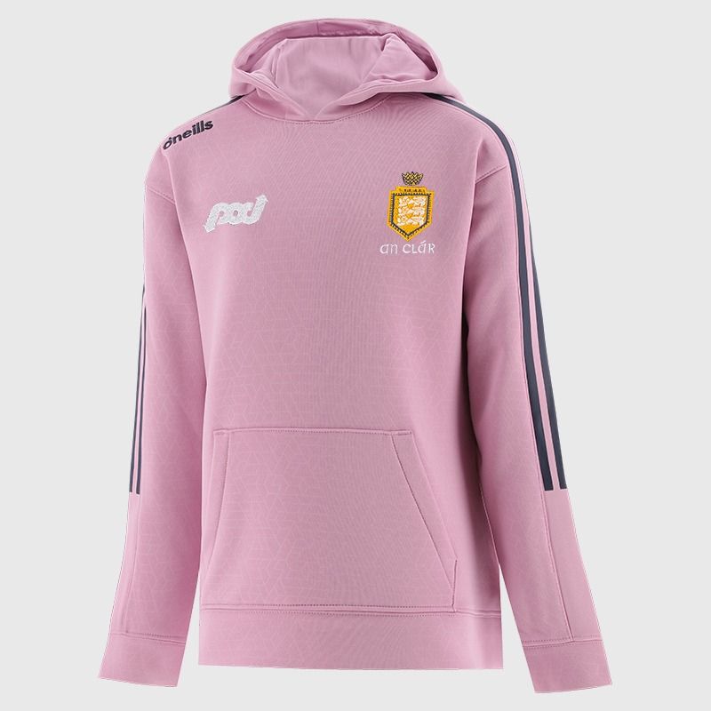 Clare GAA Kids' Hydra Tech Fleece Pullover Hoodie Pink from O’Neills