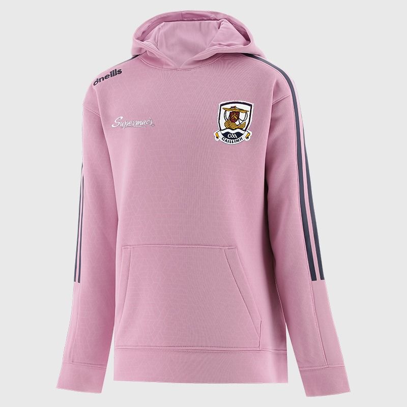 Galway GAA Kids' Hydra Tech Fleece Pullover Hoodie Pink from O’Neills