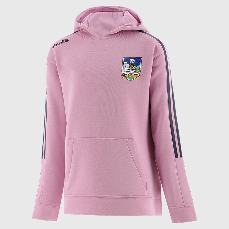 Limerick GAA Kids' Hydra Tech Fleece Pullover Hoodie Pink from O’Neills