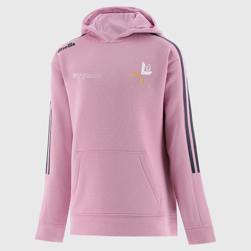 Louth GAA Kids' Hydra Tech Fleece Pullover Hoodie Pink from O’Neills