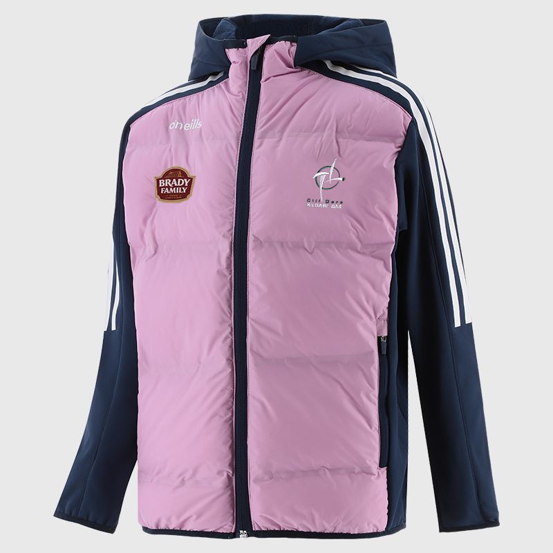 Kildare GAA Kids' Hydra Lightweight Hooded Padded Jacket Pink | O’Neills 