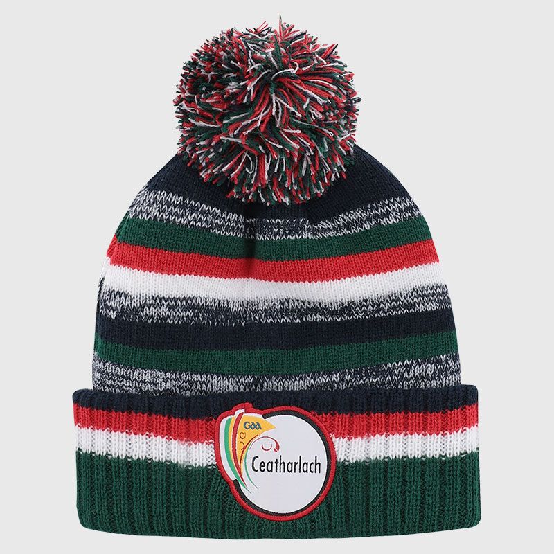 Carlow GAA Kids' Hydra Knitted Bobble Hat Marine / Red from O’Neills 
