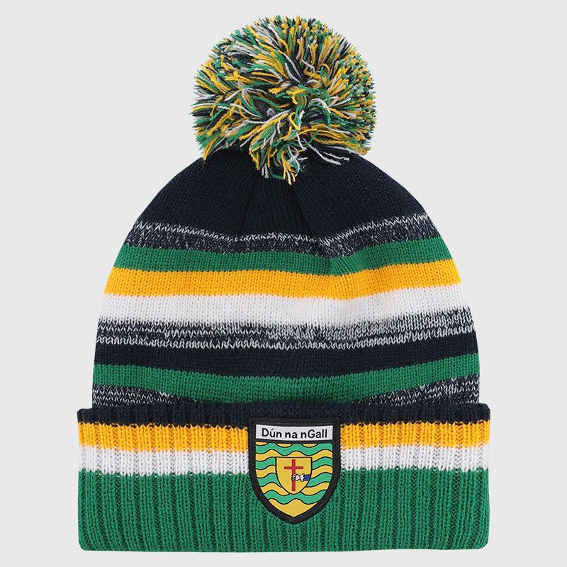 Donegal GAA Kids' Hydra Knitted Bobble Hat Marine / Amber / White from O’Neills