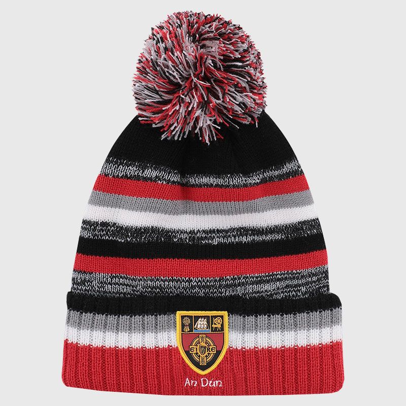 Down GAA Adults Hydra Knitted Bobble Hat Black / White / Red from O’Neills