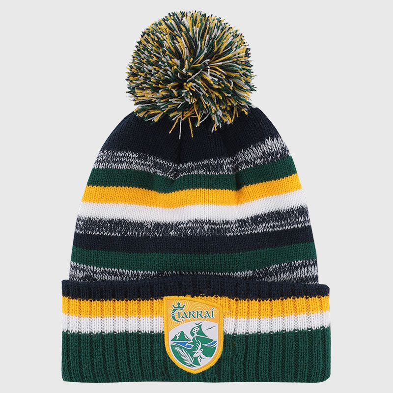 Kerry GAA Kids' Hydra Knitted Bobble Hat Marine / Amber / White from O’Neills