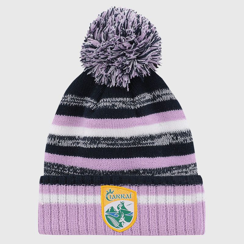 Kerry GAA Adults Hydra Knitted Bobble Hat Marine / Pink / White from O’Neills