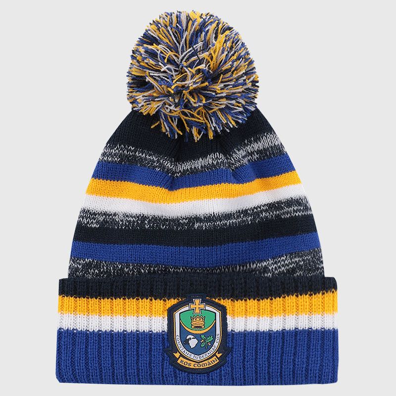 Roscommon GAA Adults Hydra Knitted Bobble Hat Marine / Amber / White from O’Neills