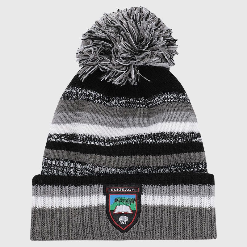 Sligo GAA Adults Hydra Knitted Bobble Hat Black / Grey / White from O’Neills