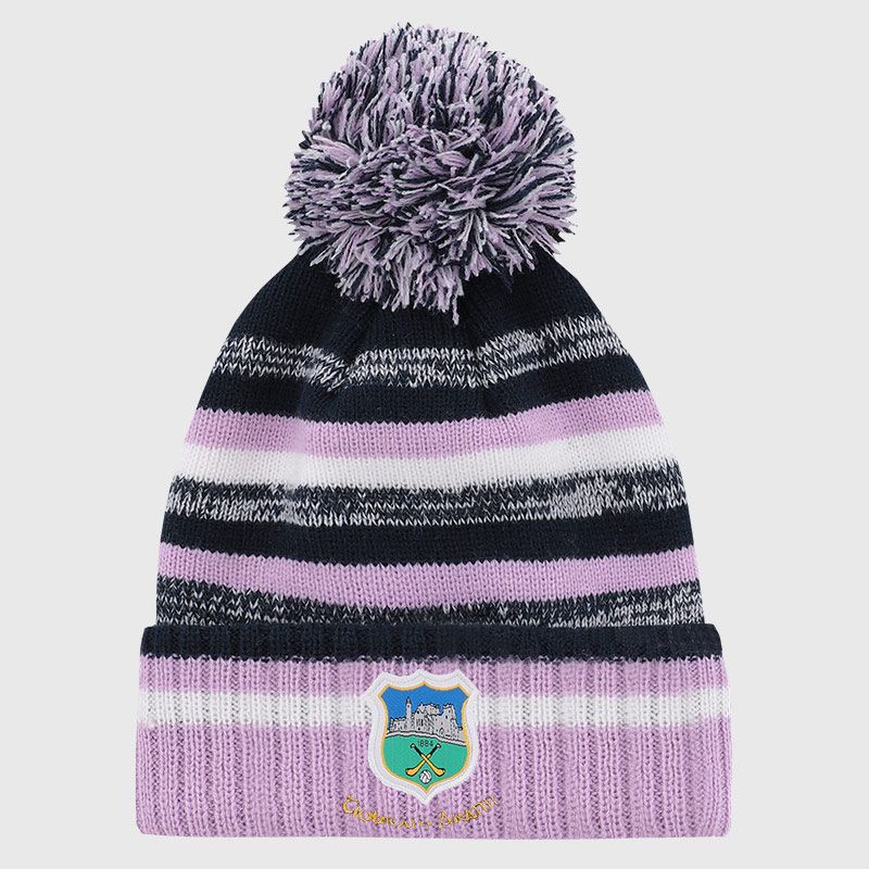 Tipperary GAA Kids' Hydra Knitted Bobble Hat Marine / Pink / White from O’Neills