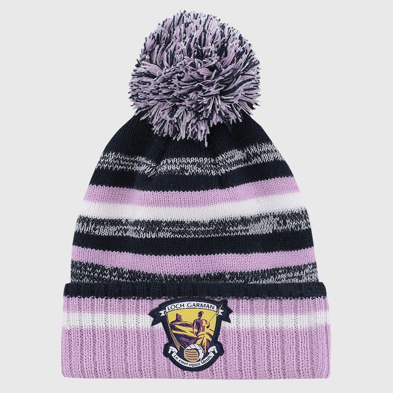 Wexford GAA Adults Hydra Knitted Bobble Hat Marine / Pink from O’Neills