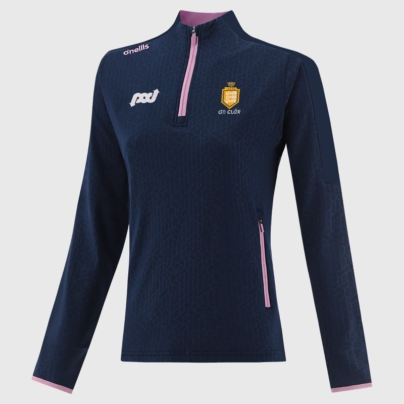 Clare GAA Women's Hydra Brushed Half Zip Top Navy from O’Neills Sportswear