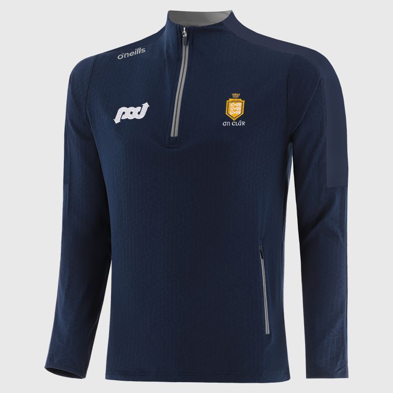 Clare GAA Kids' Hydra Brushed Half Zip Top Navy / Silver from O’Neills Sportswear
