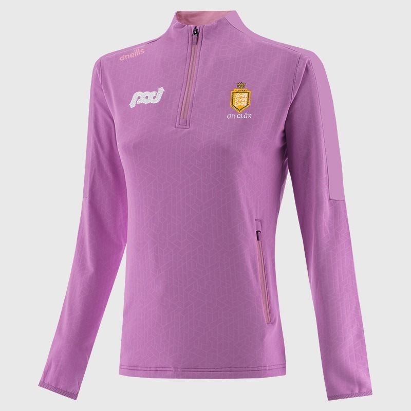 Clare GAA Women's Hydra Brushed Half Zip Top Pink from O’Neills Sportswear