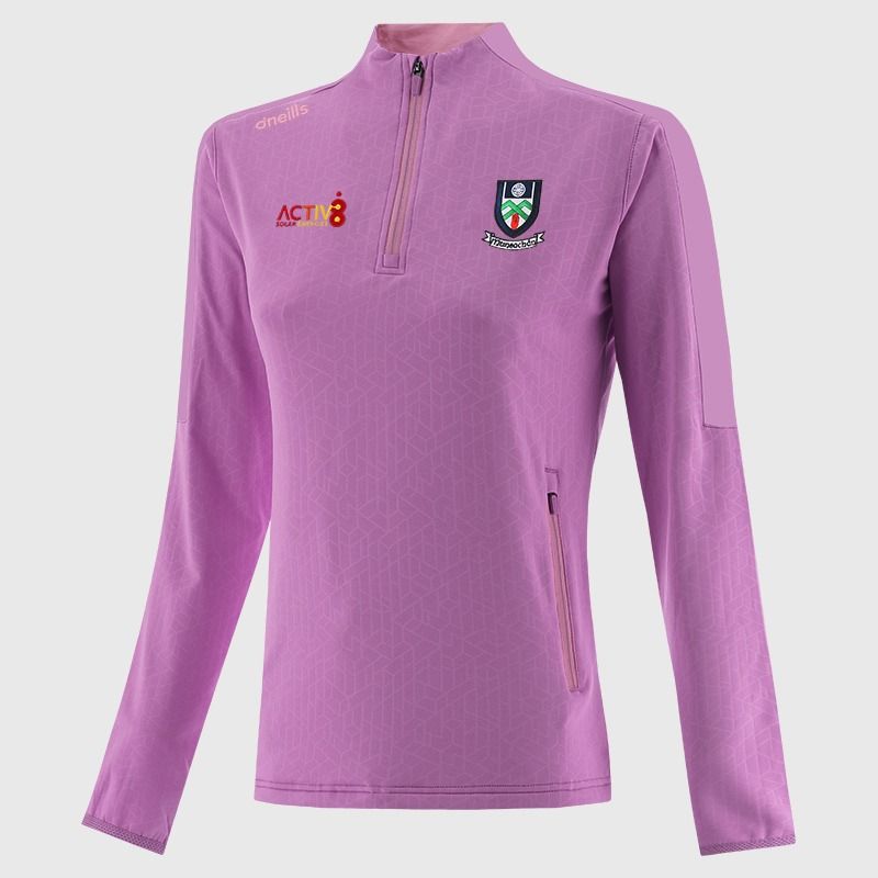 Monaghan GAA Women's Hydra Brushed Half Zip Top Pink from O’Neills Sportswear