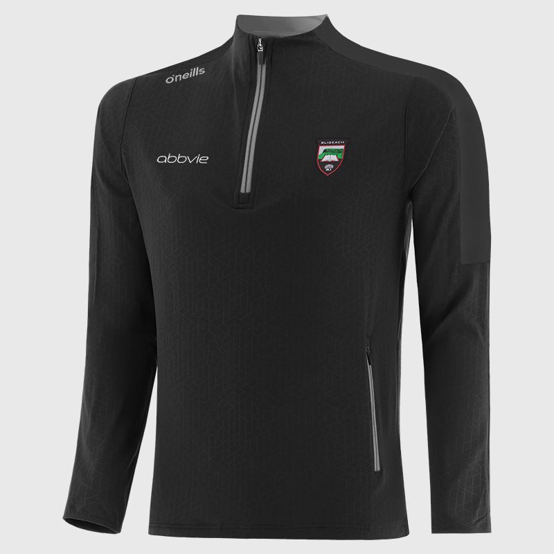 Sligo GAA Kids' Hydra Brushed Half Zip Top Black / Silver from O’Neills Sportswear