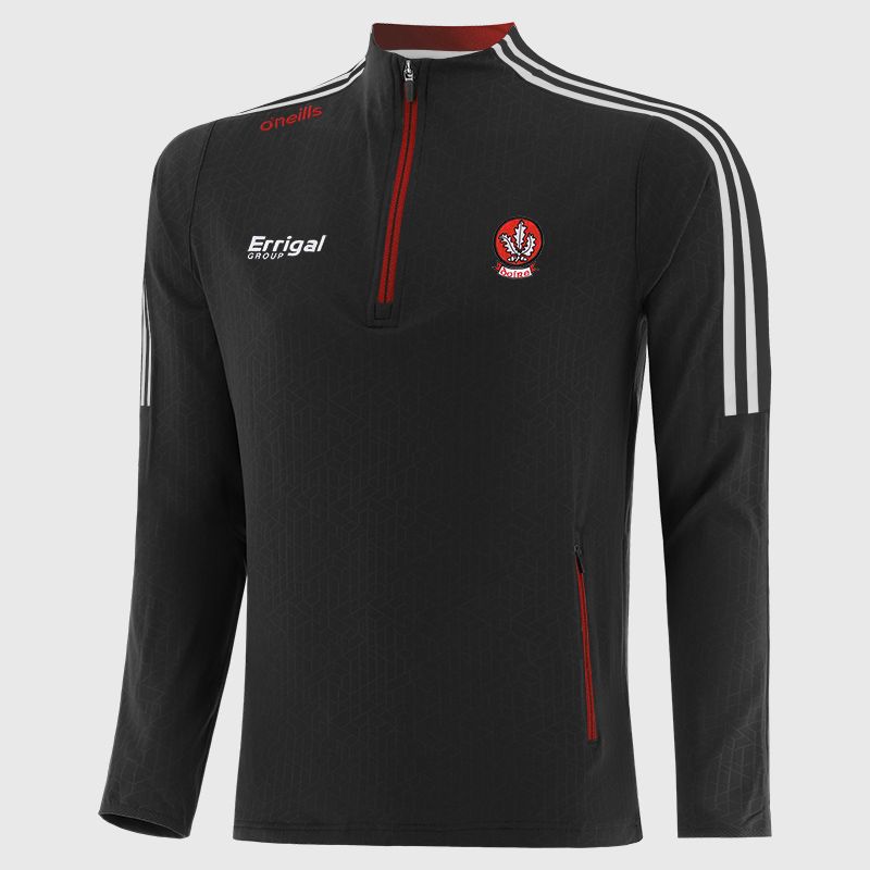 Derry GAA Men's Hydra Brushed Half Zip Top Black / Red from O’Neills Sportswear