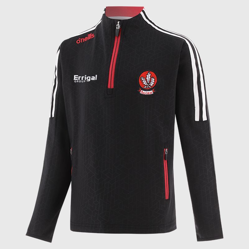Derry GAA Kids' Hydra Brushed Half Zip Top Black / Red from O’Neills Sportswear