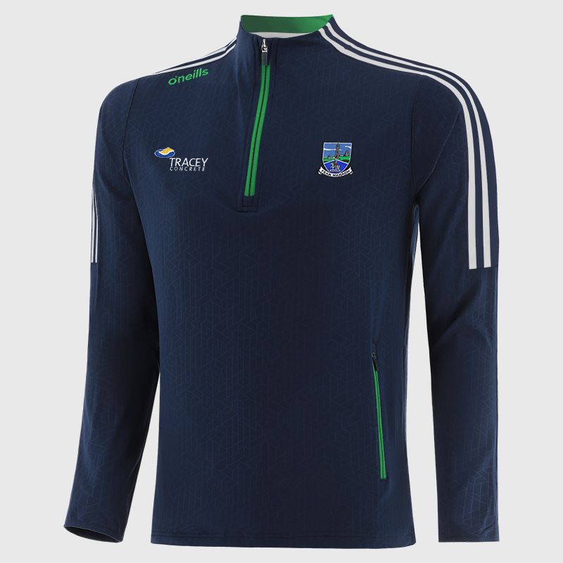 Fermanagh GAA Kids' Hydra Brushed Half Zip Top Navy / Green from O’Neills Sportswear