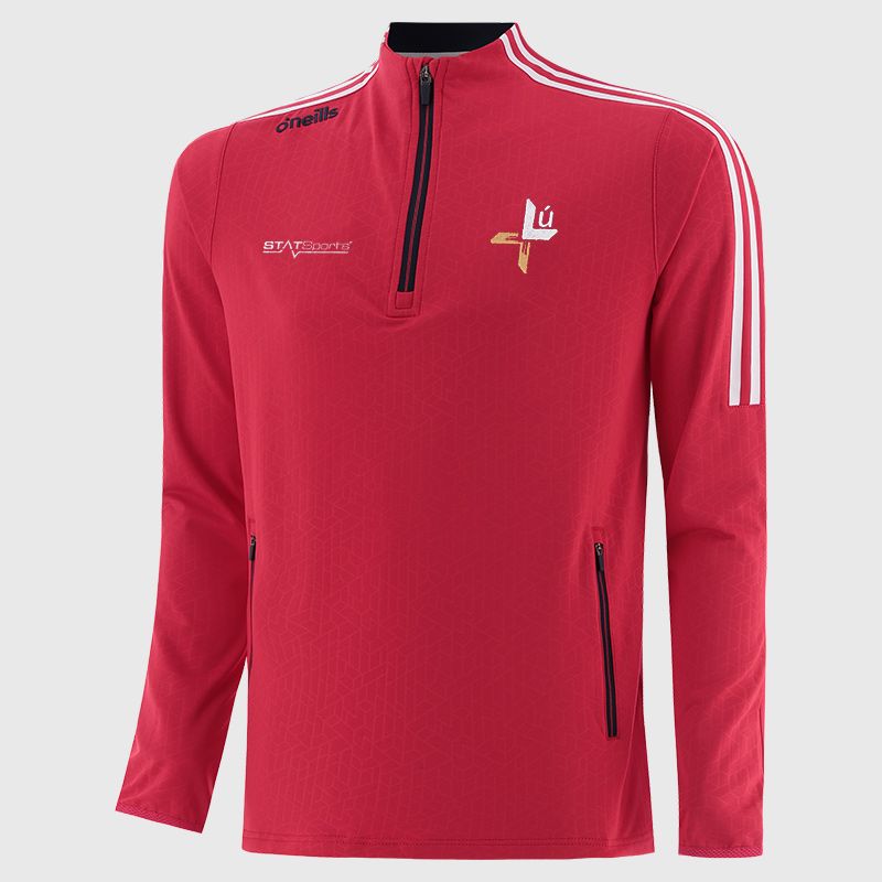 Louth GAA Men's Hydra Brushed Half Zip Top Red from O’Neills Sportswear