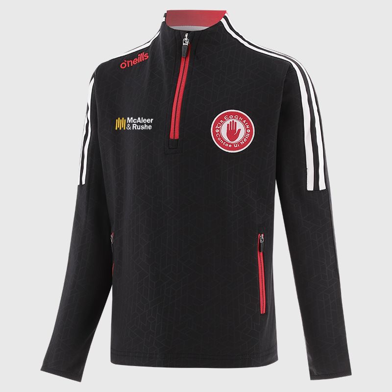 Tyrone GAA Kids' Hydra Brushed Half Zip Top Black from O’Neills Sportswear