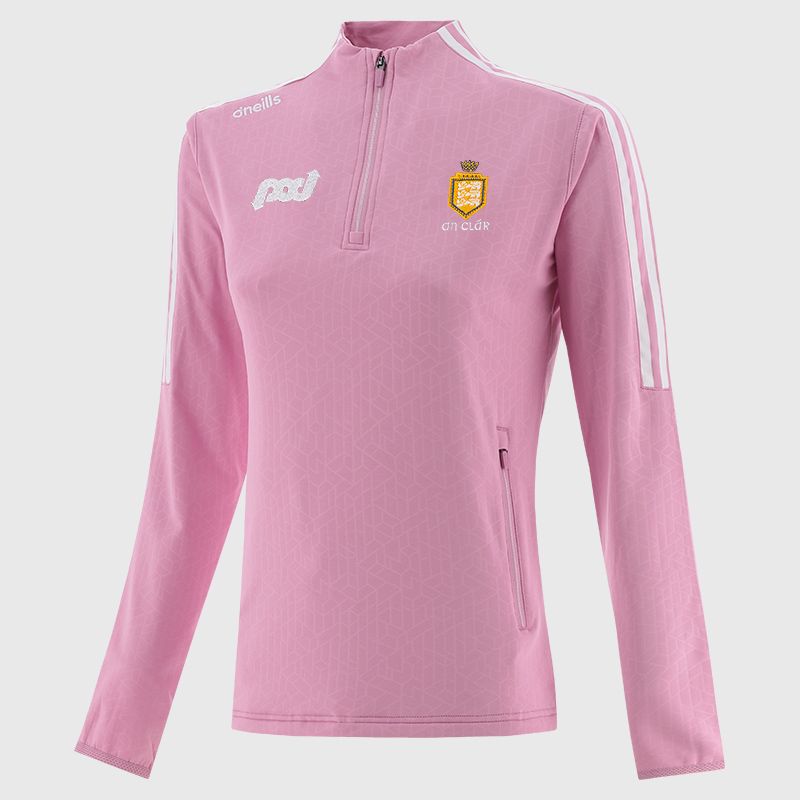 Clare GAA Women's Hydra Brushed Half Zip Top Pink from O’Neills Sportswear