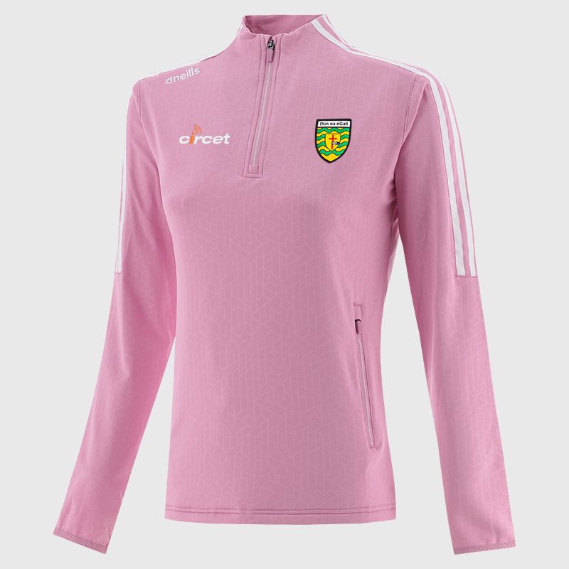 Donegal GAA Women's Hydra Brushed Half Zip Top Pink from O’Neills Sportswear